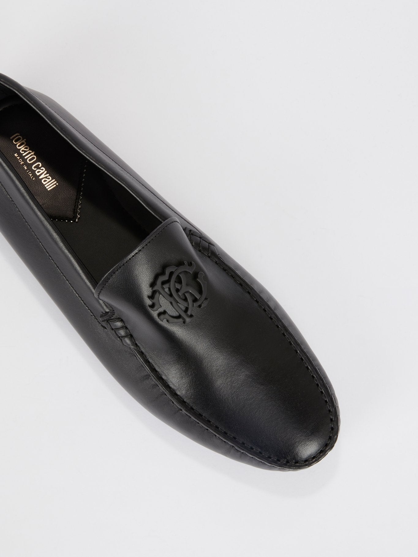 Black Monogram Leather Moccasins