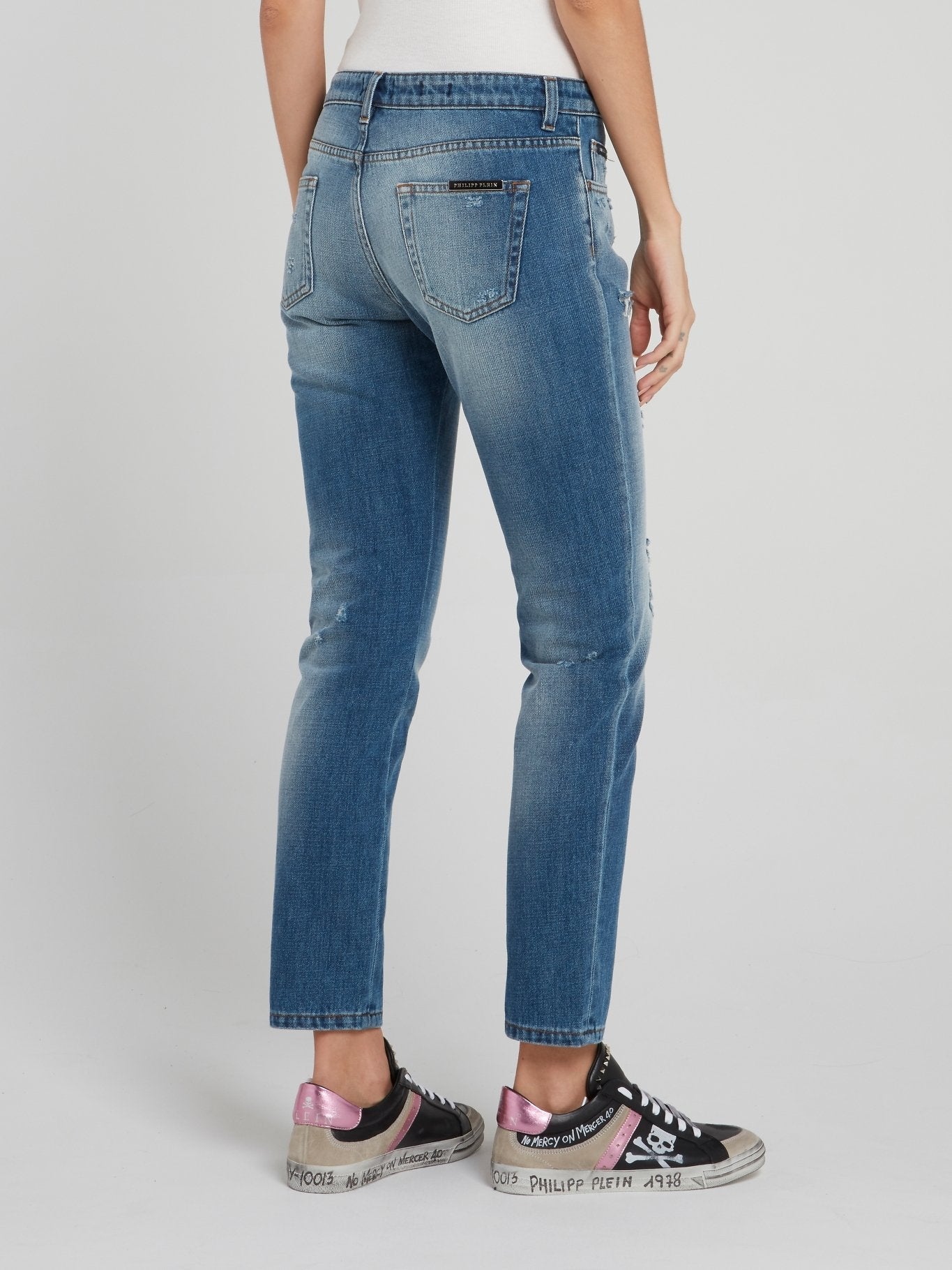 Miss Plein Cropped Boyfriend Jeans