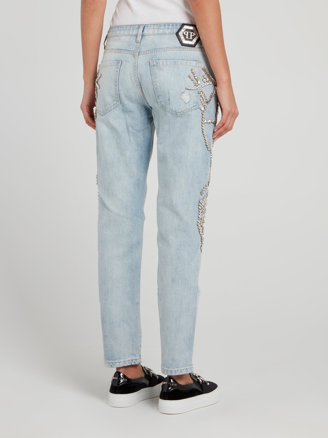 Crystal Tattered Boyfriend Jeans