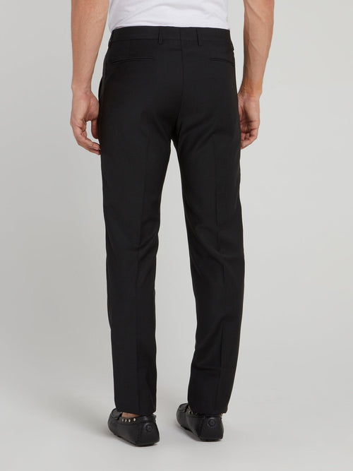 Black Straight Cut Chino Pants