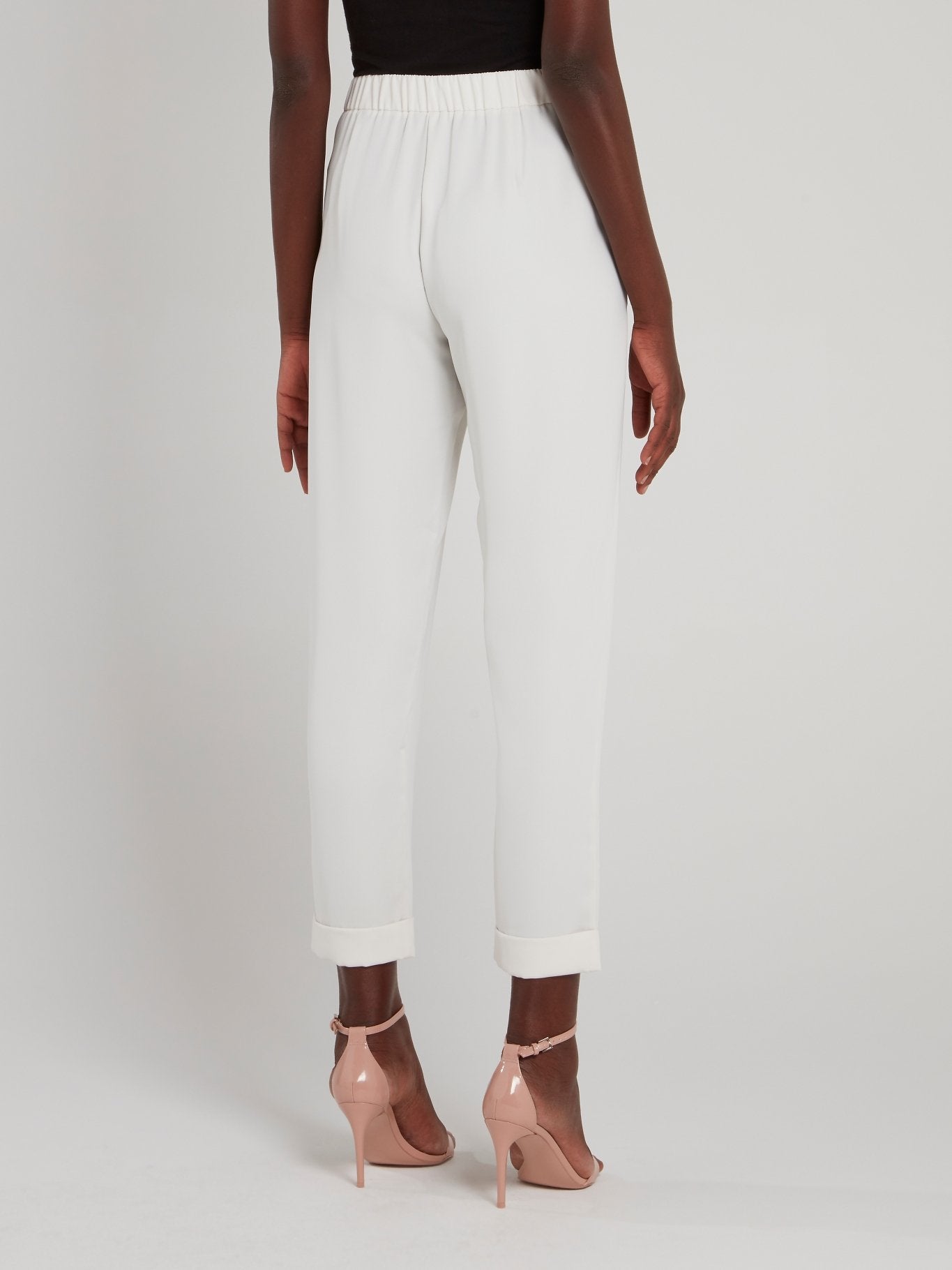 White High Waist Tapered Pants