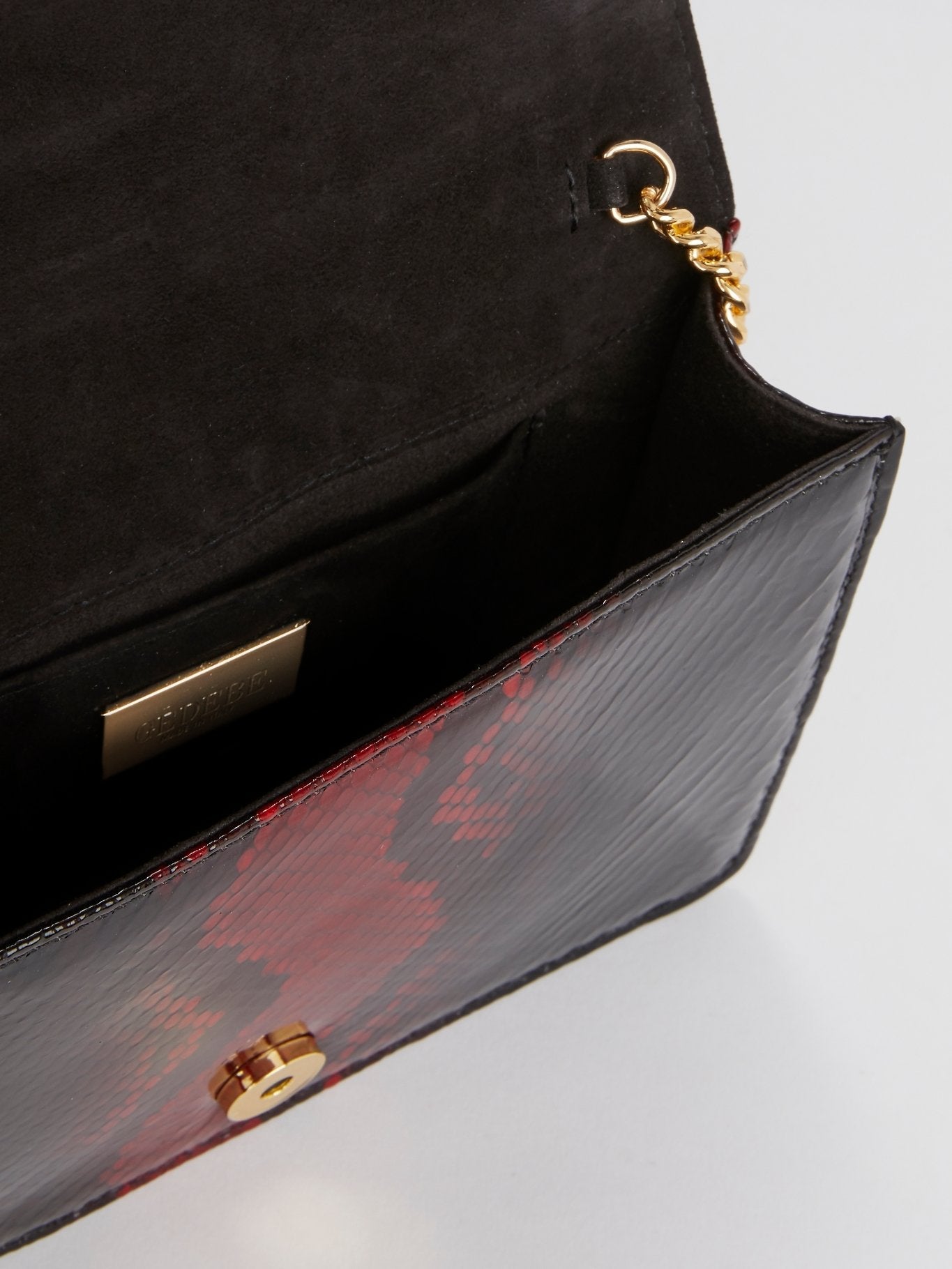 Cliky Python Noir Red Embellished Shoulder Bag