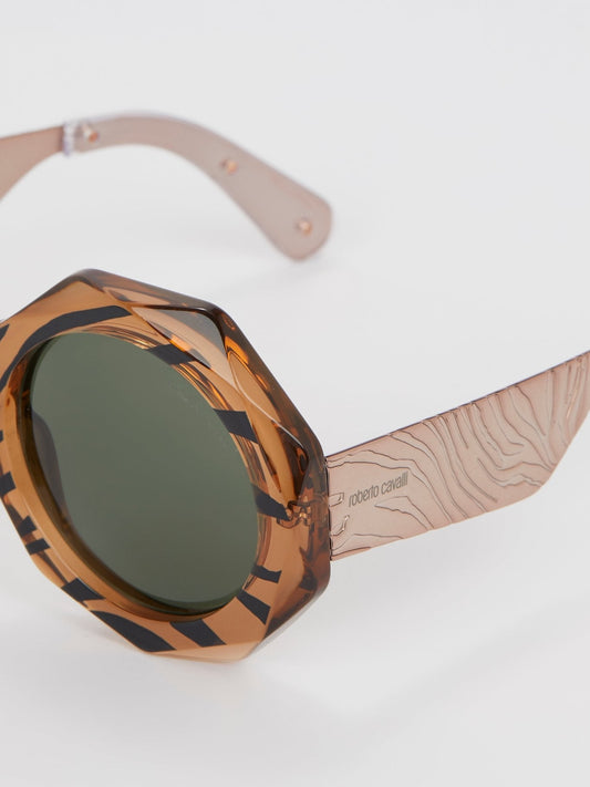 Geometric Tiger Print Sunglasses