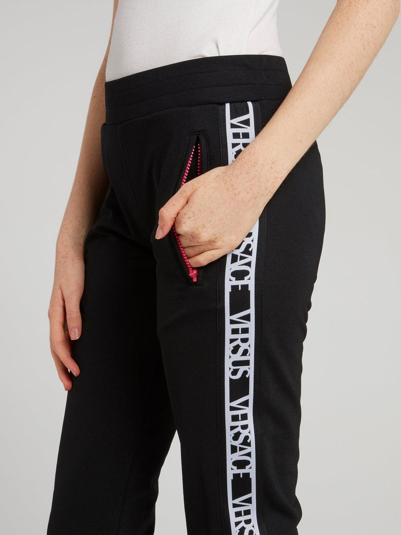 Black Waistband Logo Track Pants