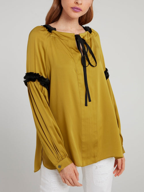 Mustard Satinised Georgette Top