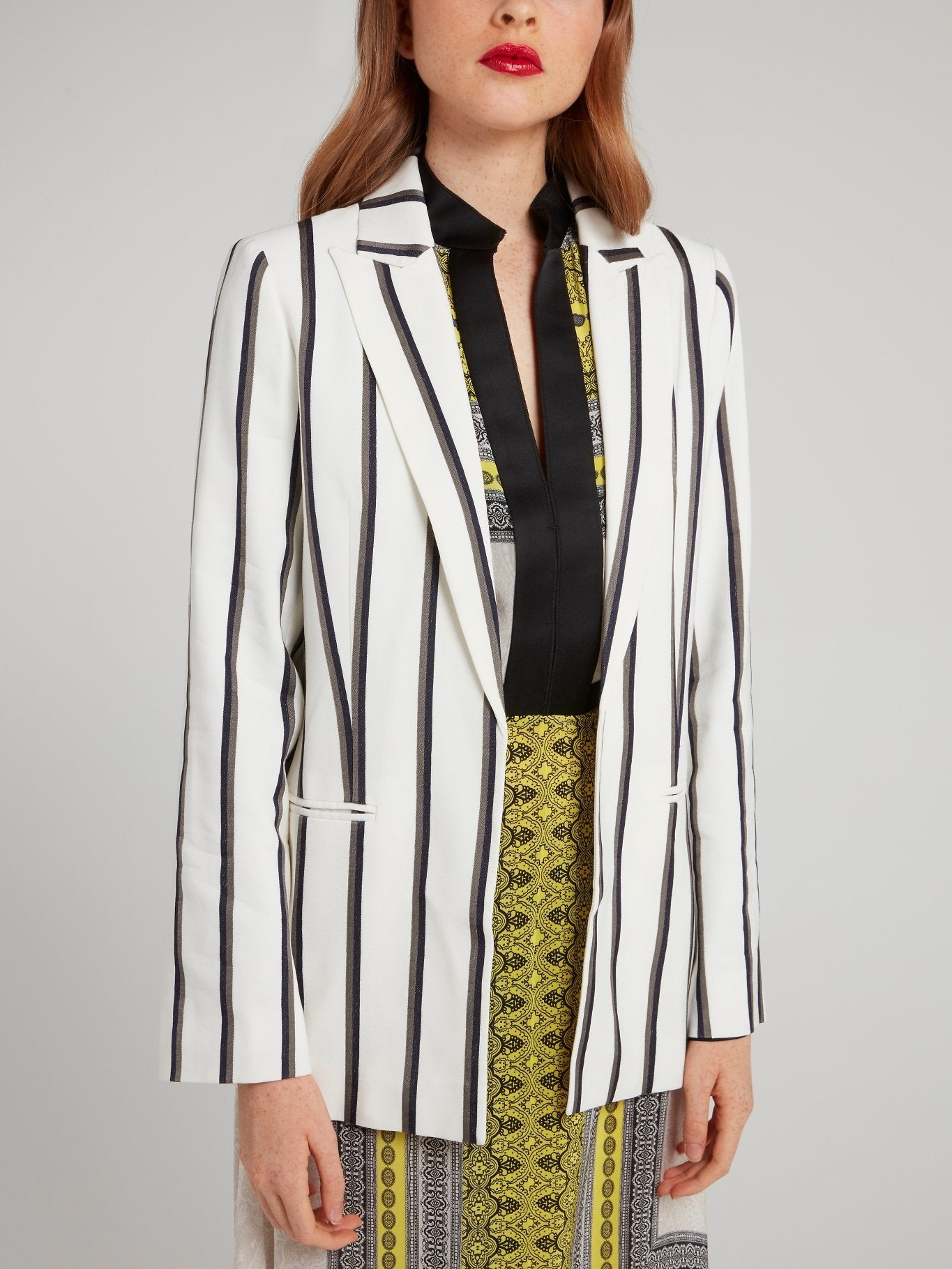 Off White Ribbon Stripe Blazer