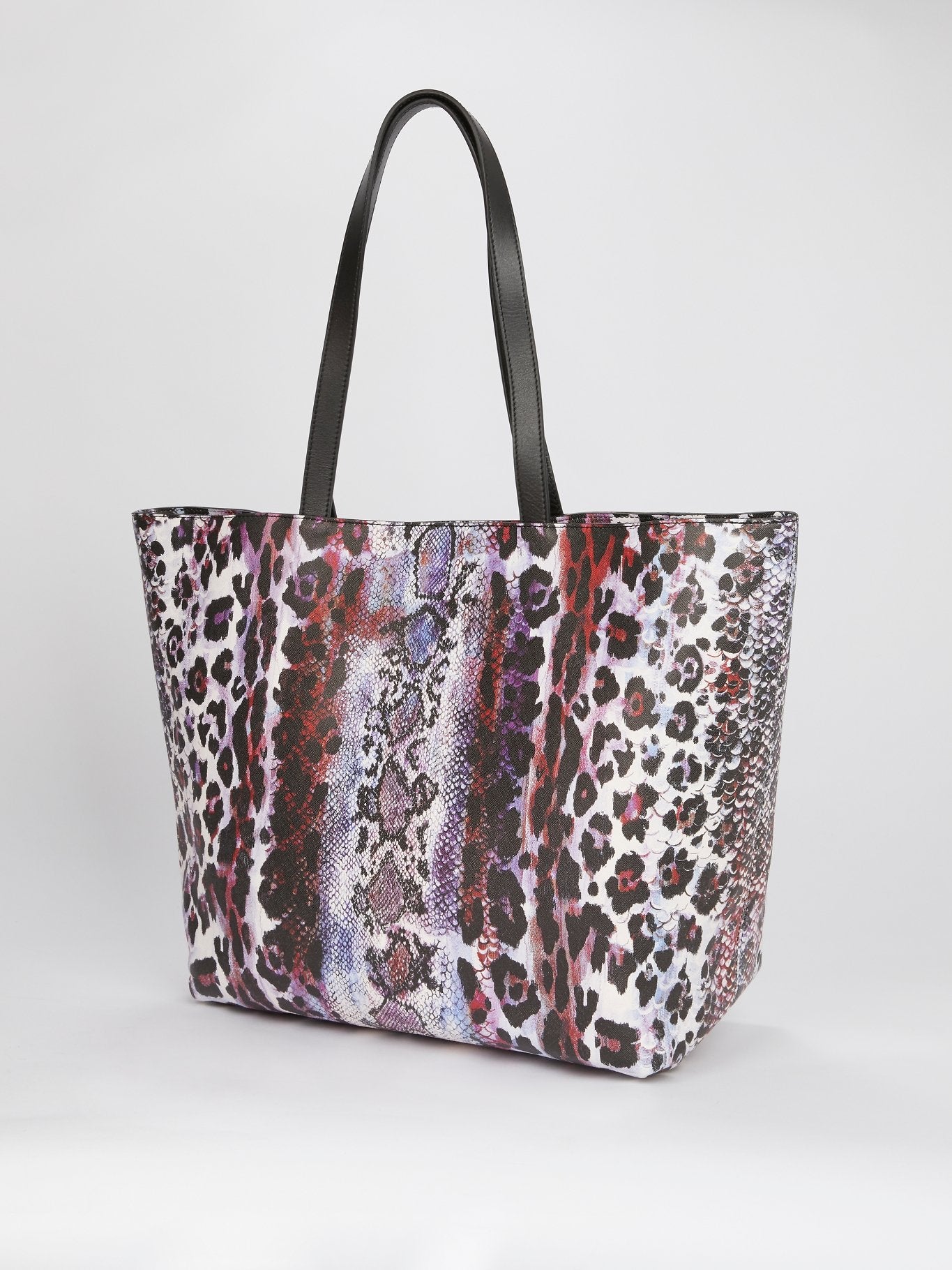 Animal Print Leather Tote Bag