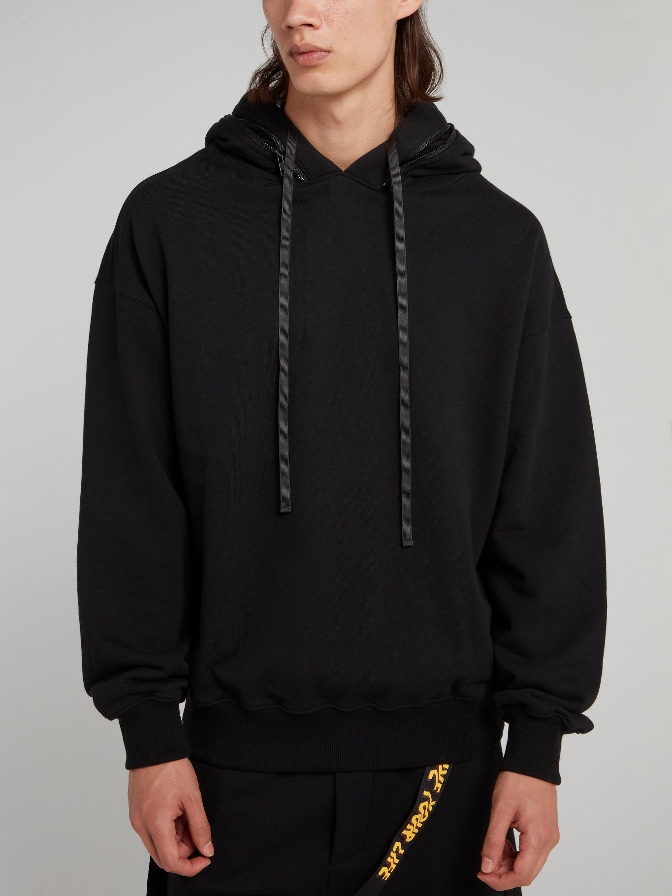 Black Hooded Statement Sweatshirt