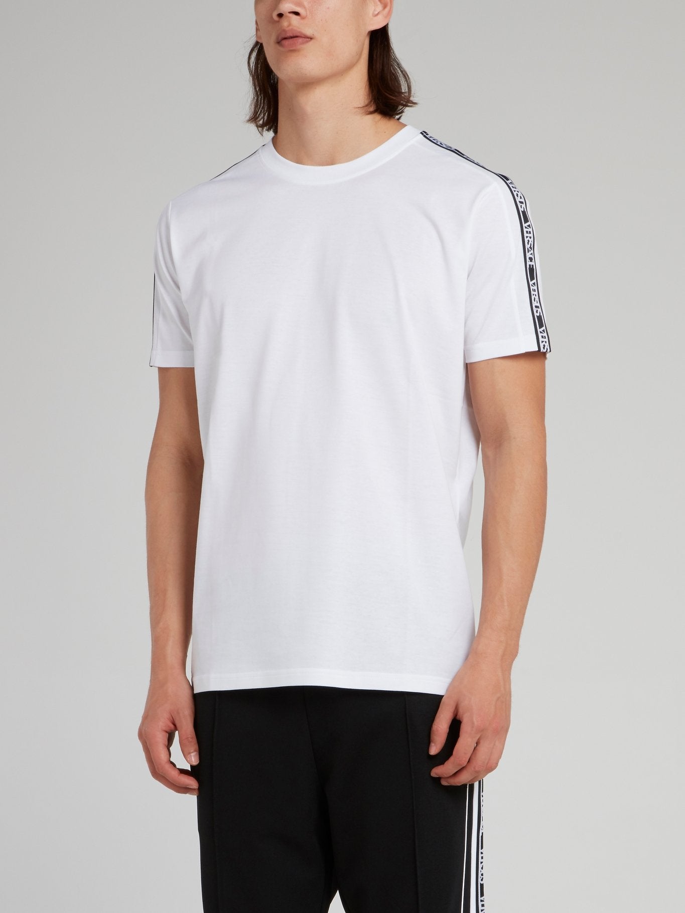 White Shoulder Logo Tape T-Shirt