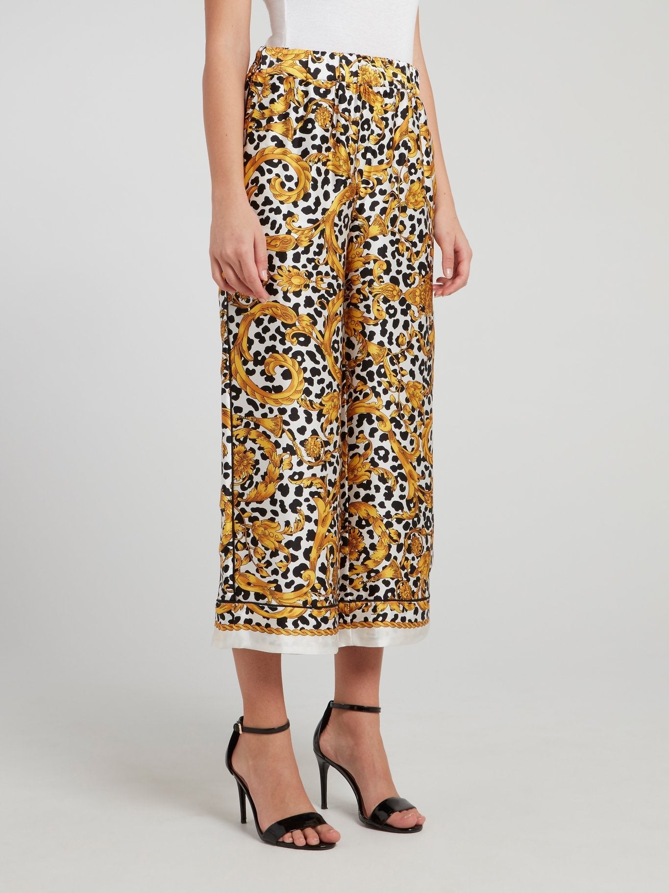 Baroque Leopard Print Midi Pants