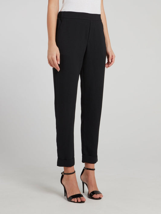 Black High Waist Tapered Pants