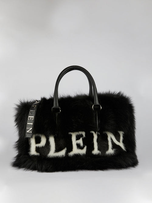 Black Fur Travel Bag