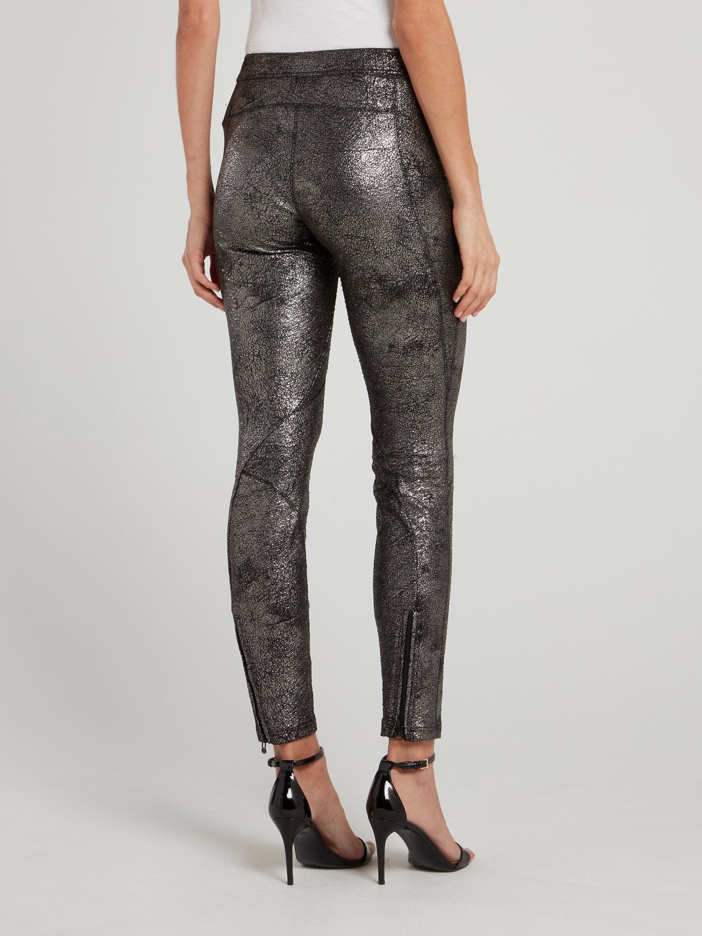 Metallic Leather Running Pants