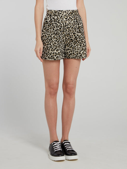 Leopard Print Mini Shorts