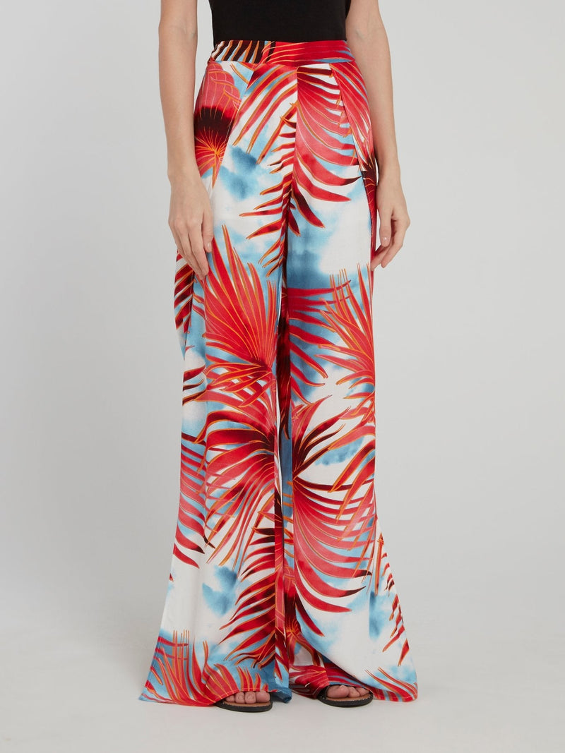 Floral Print Flared Palazzo Pants