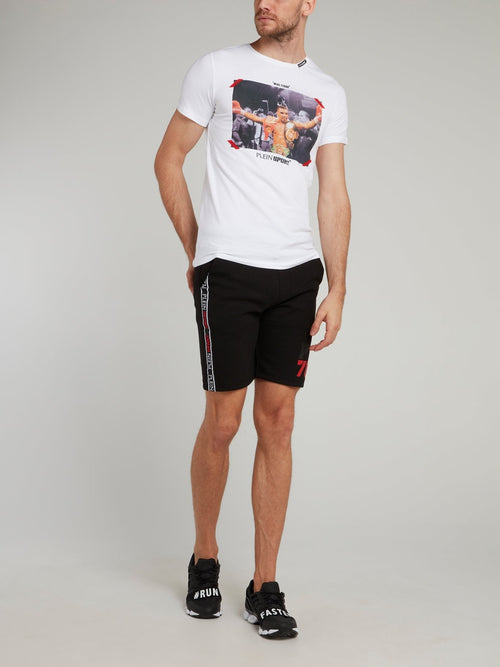 Black Side Stripe Jogging Shorts