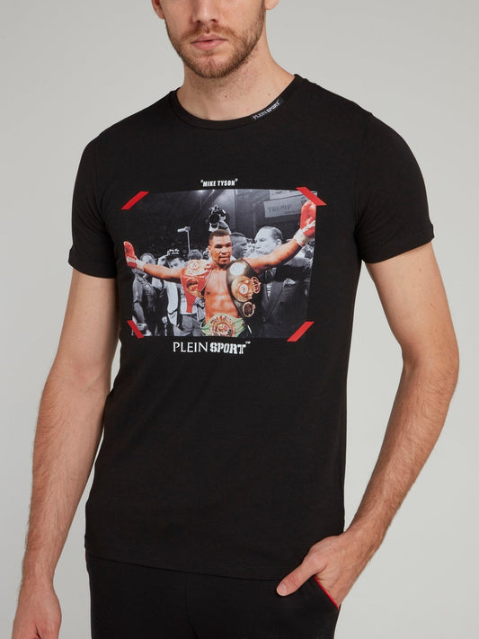 Black Mike Tyson Graphic Print T-Shirt