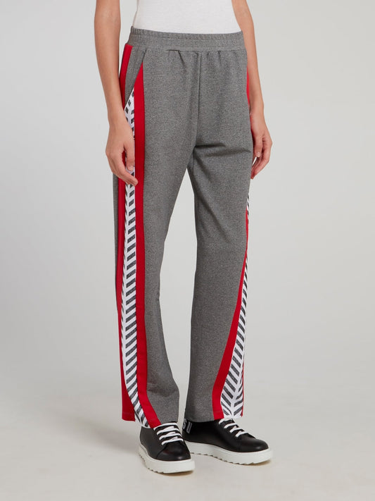 Grey Side Stripe Track Pants