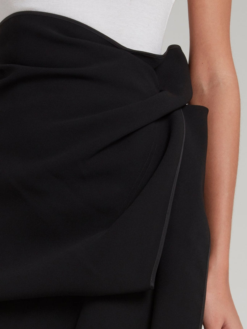 Black Fortune Drape Skirt