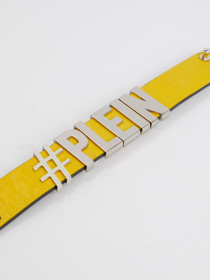 Yellow Logo Leather Bracelet