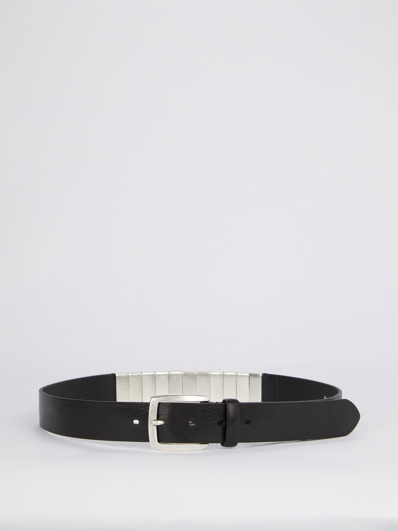 Logo Embellished Leather Belt