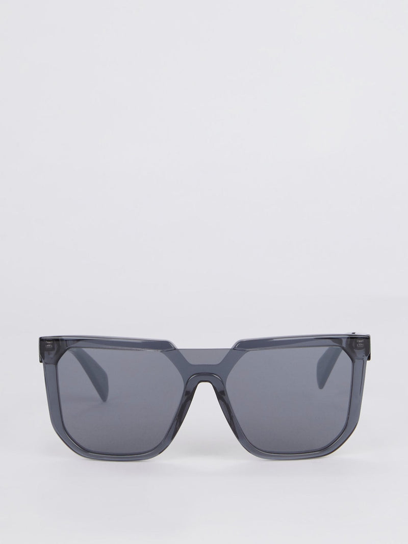 Smoke Mirror Lens Oversized Sunglasses