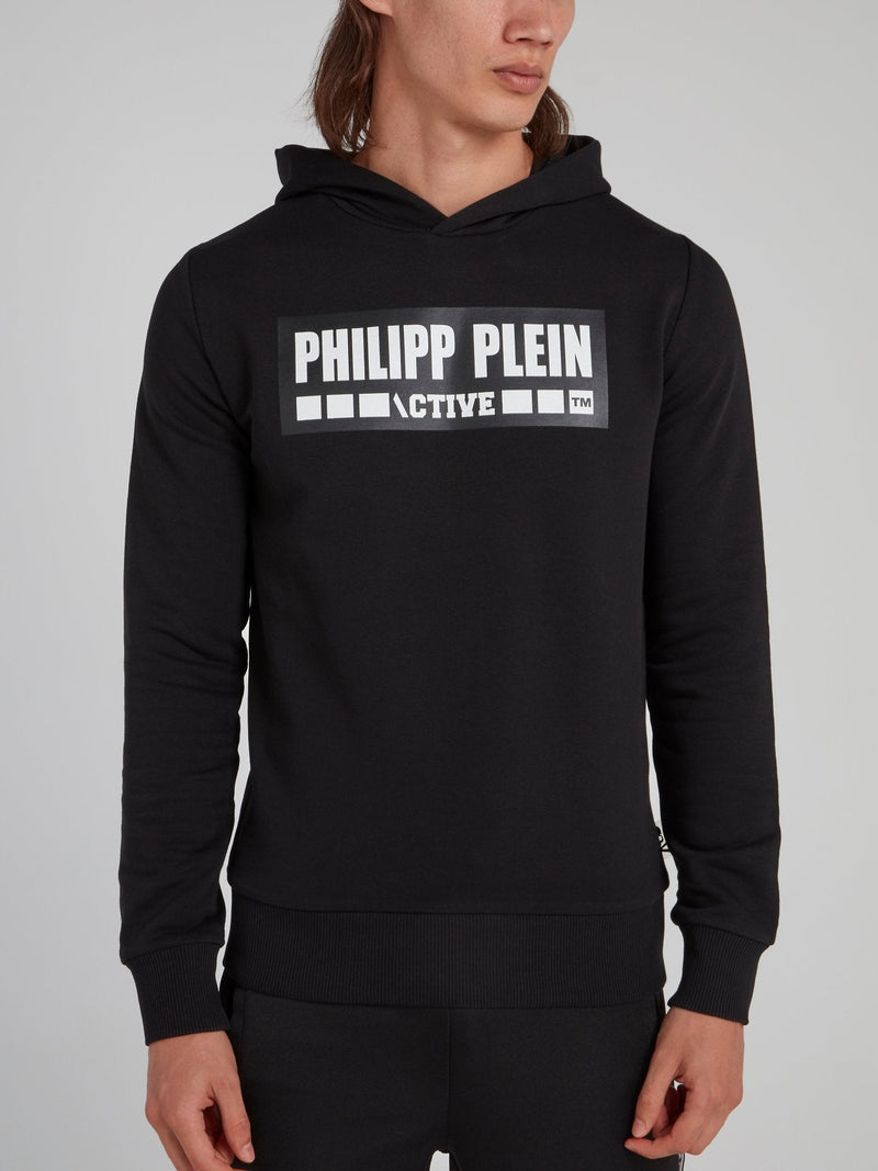 Black Hooded Logo Sweatshirt