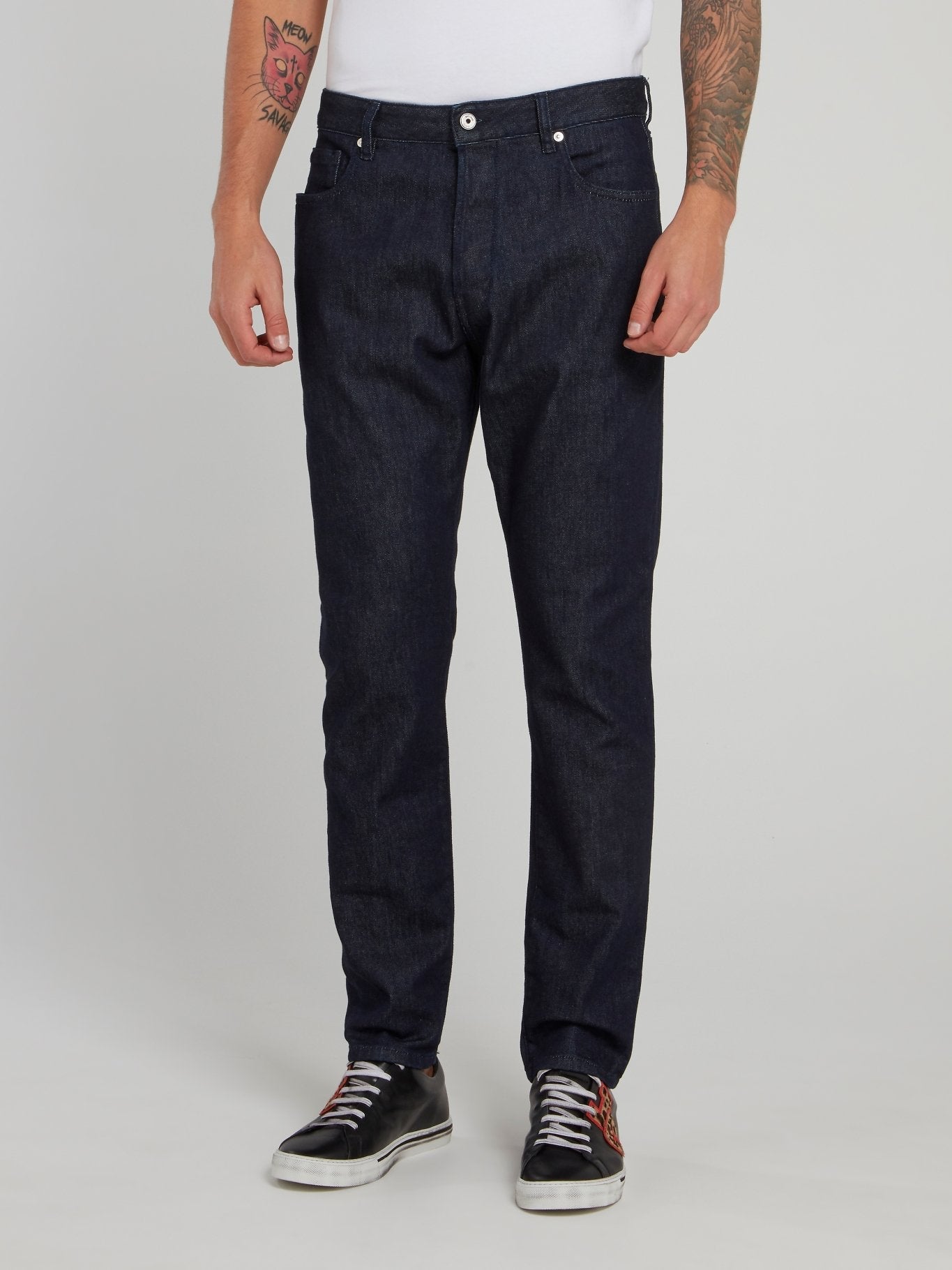 Contrast Pocket Dark Wash Jeans