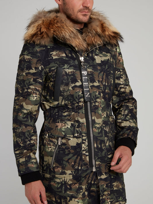 Fur Collar Camo Jungle Parka