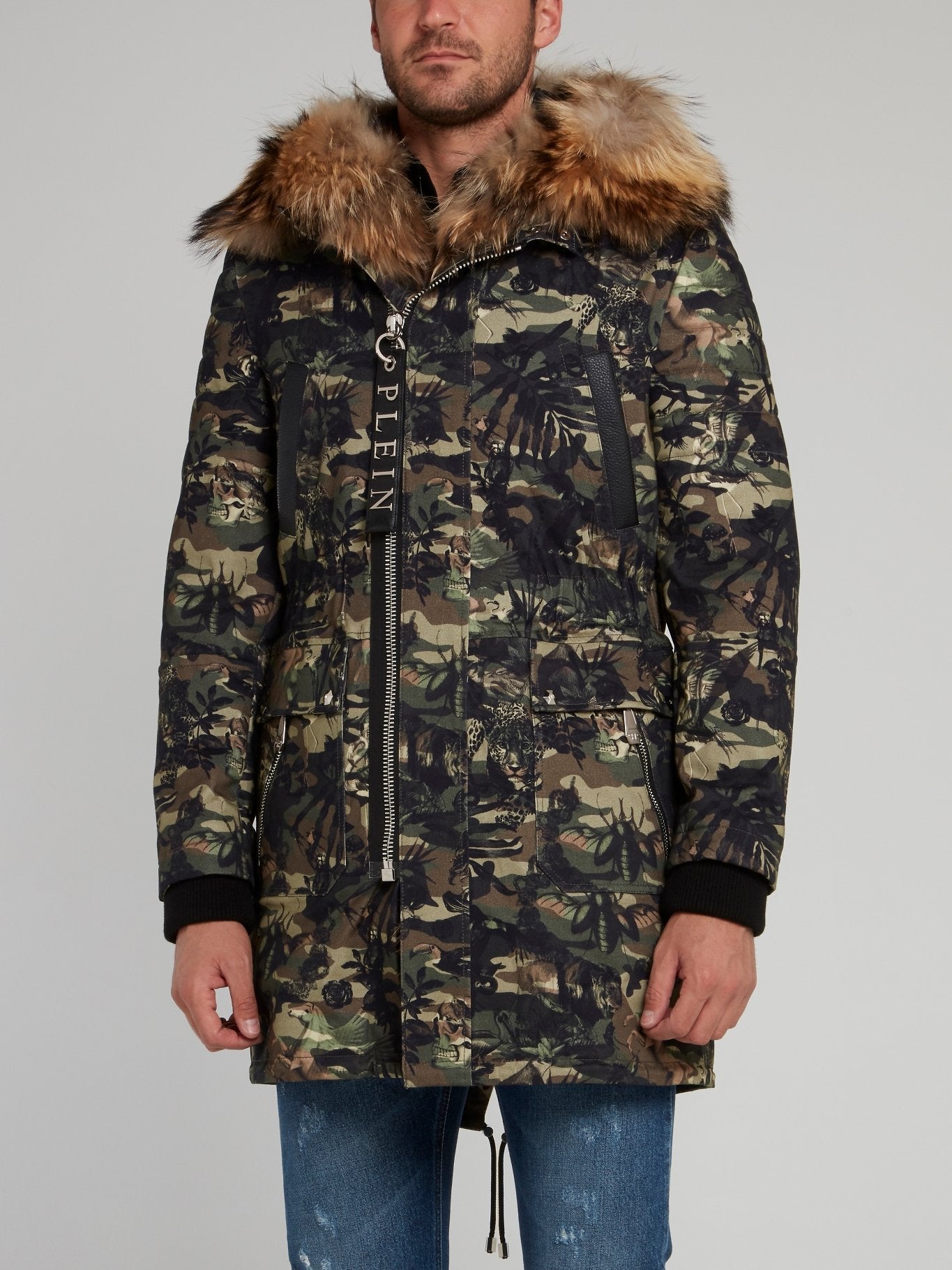 Fur Collar Camo Jungle Parka