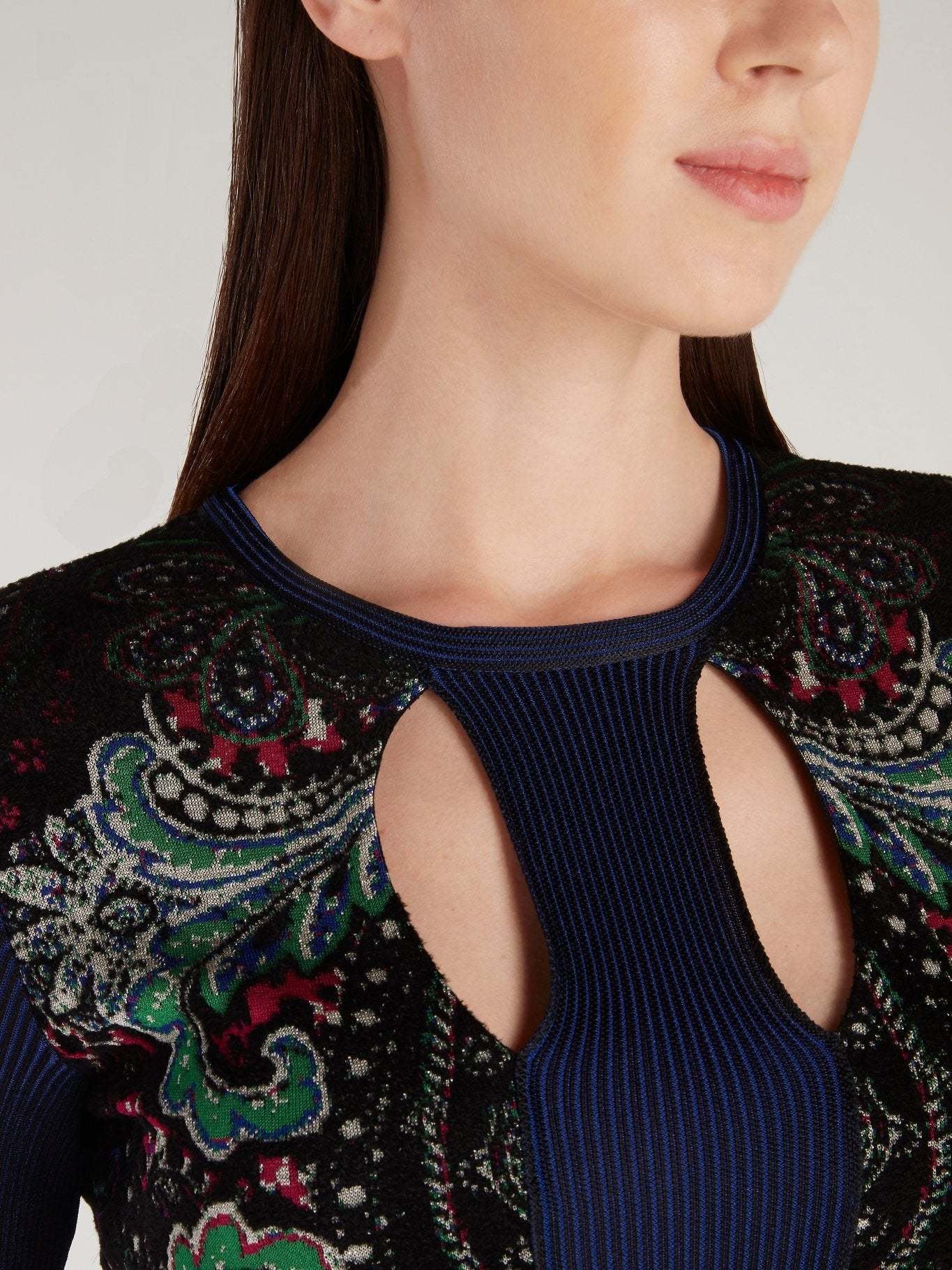 Baroque Print Cut Out Sweater