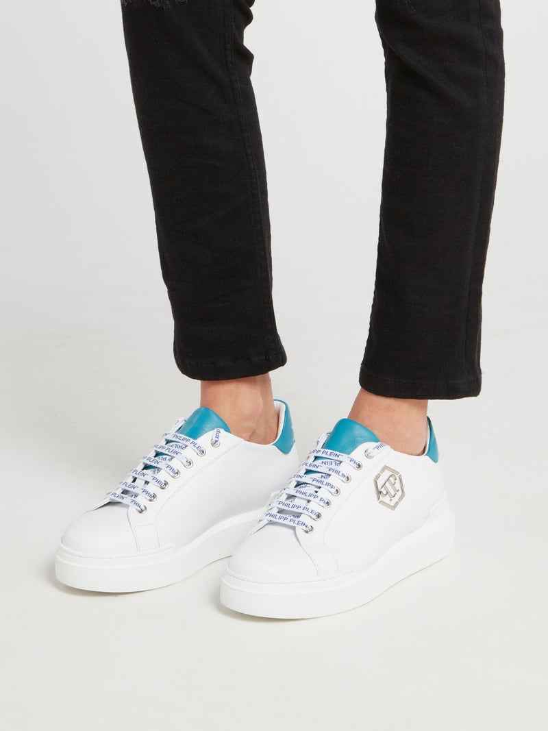 White Platform Leather Sneakers