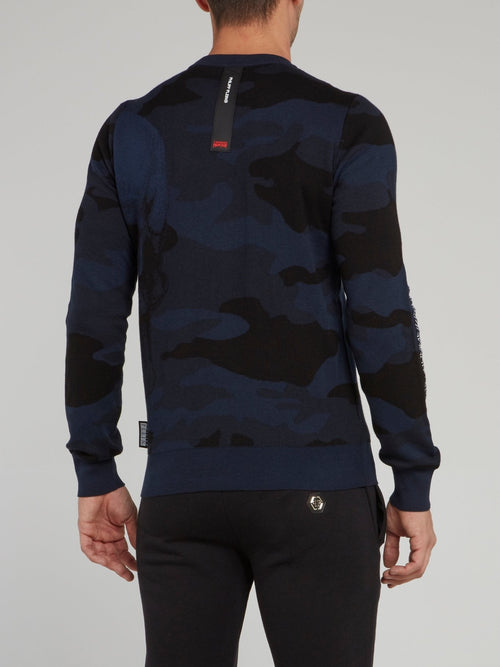 Navy Camo Crewneck Pullover