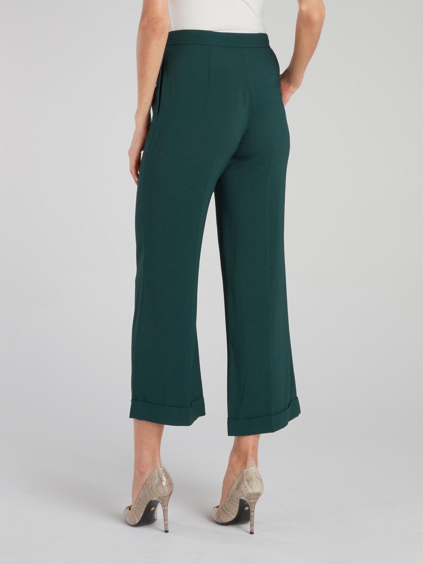 Green Flared Culottes