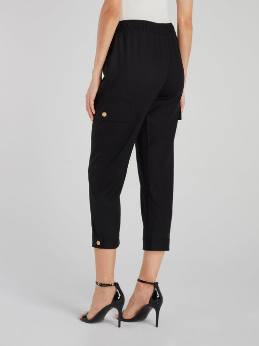 Black Tapered Capri Pants