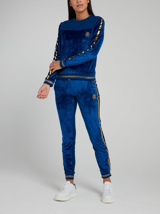 Blue Velvet Gold Stripe Sweatshirt