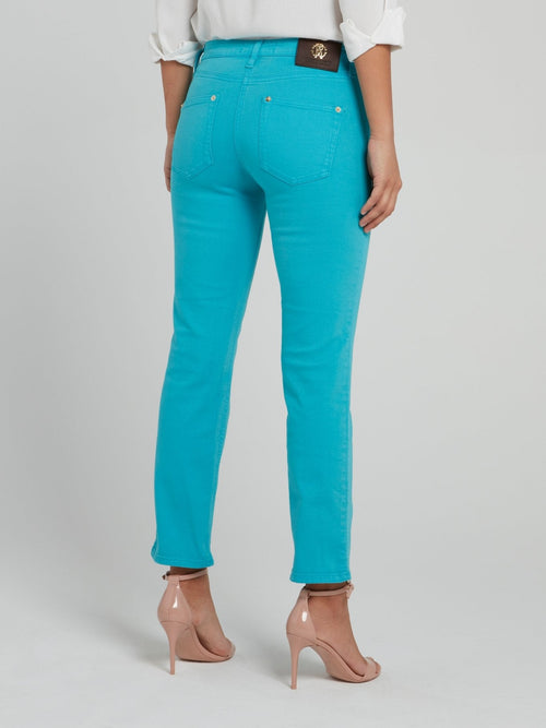 Blue Cropped Skinny Pants