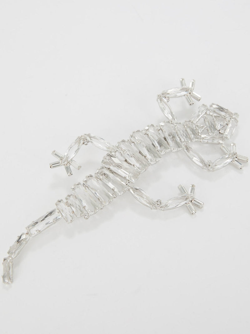 Oversized Crystal Lizard Brooch