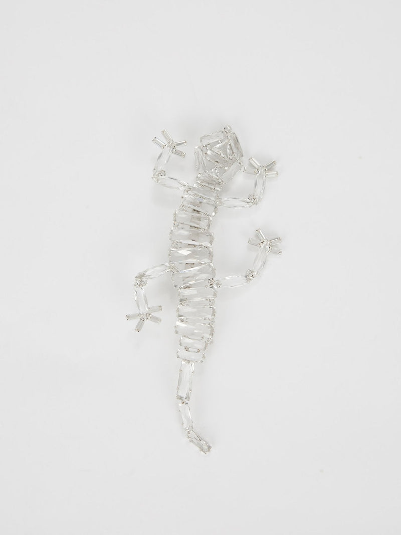 Oversized Crystal Lizard Brooch