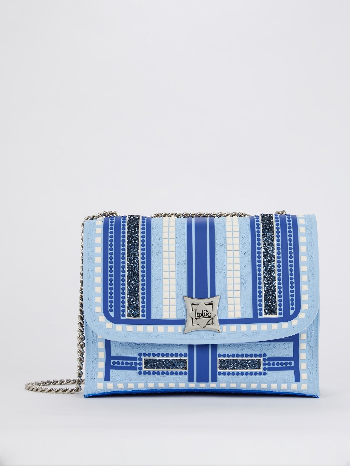 Blue Kassandra Studs Shoulder Bag