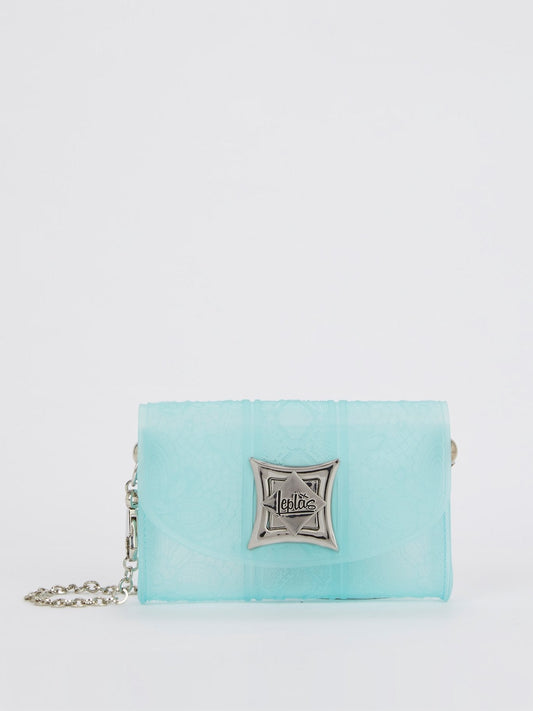 Crystal Blue Iris Lace Mini Bag