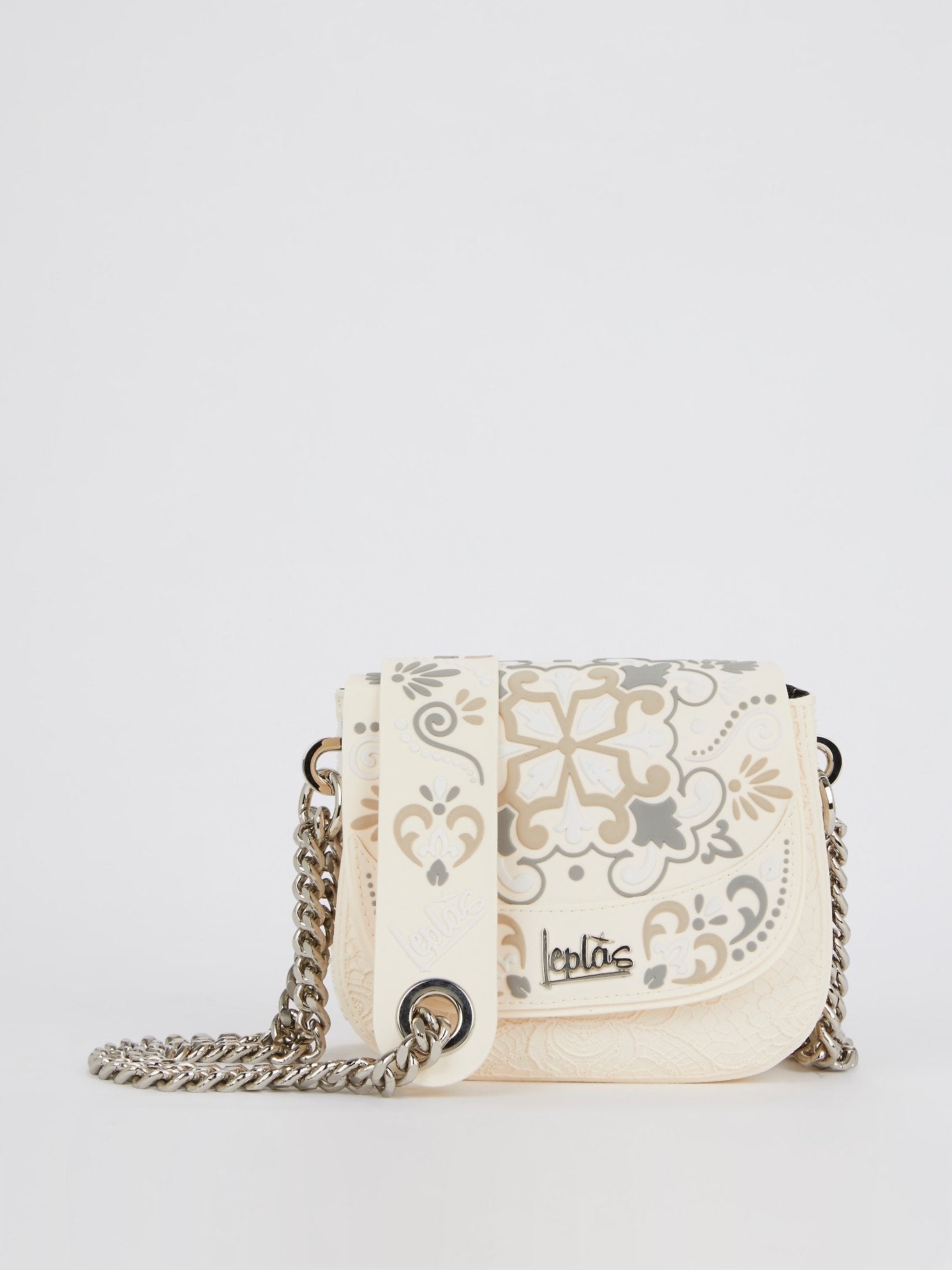 Beige Mini Dafne Azulejos Shoulder Bag