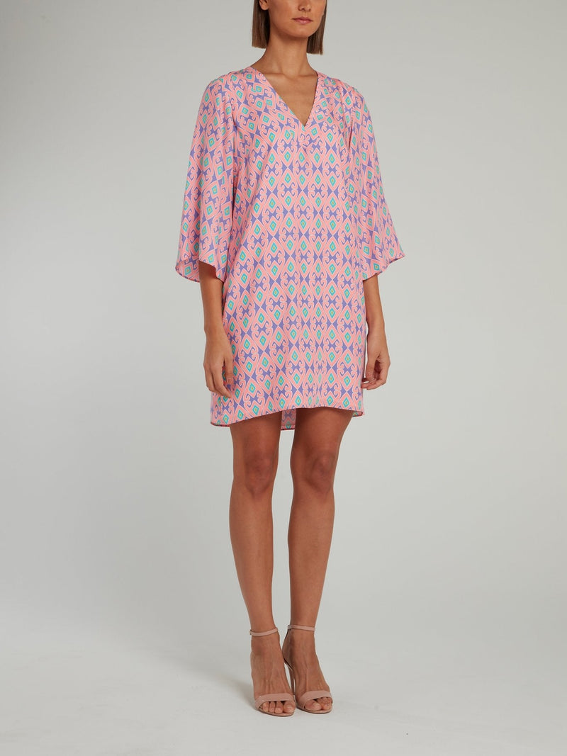 Pink Bell Sleeve Shift Dress