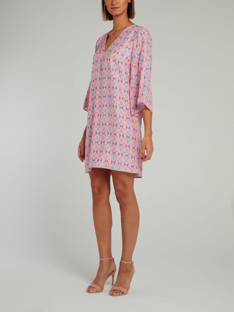 Pink Bell Sleeve Shift Dress