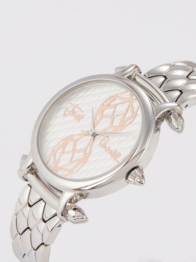 Silver Tone Steel Dress Watch