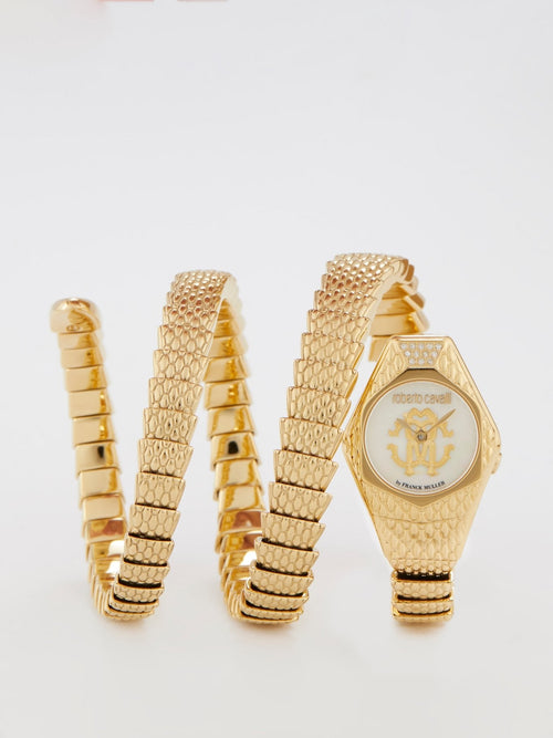 Gold Snake Spiral Bracelet Watch