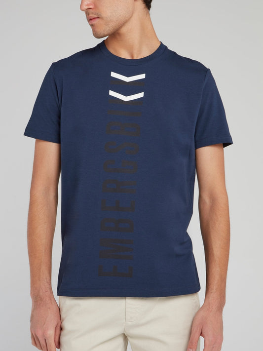 Navy Vertical Logo T-Shirt