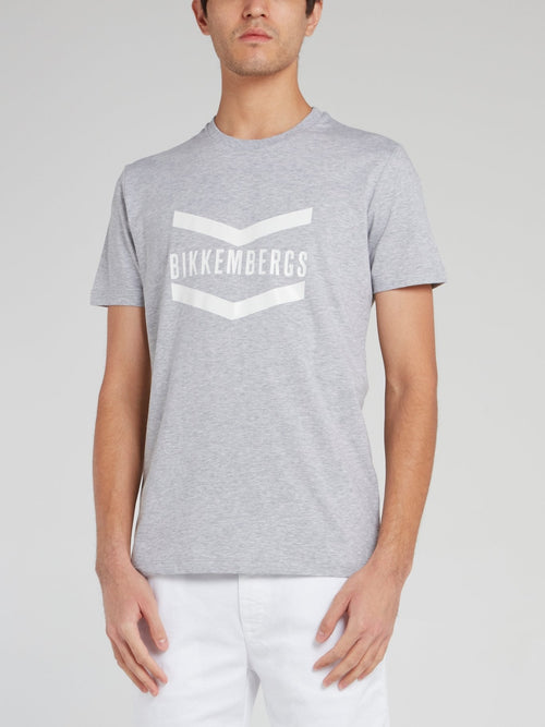 Grey Straight Fit Logo T-Shirt