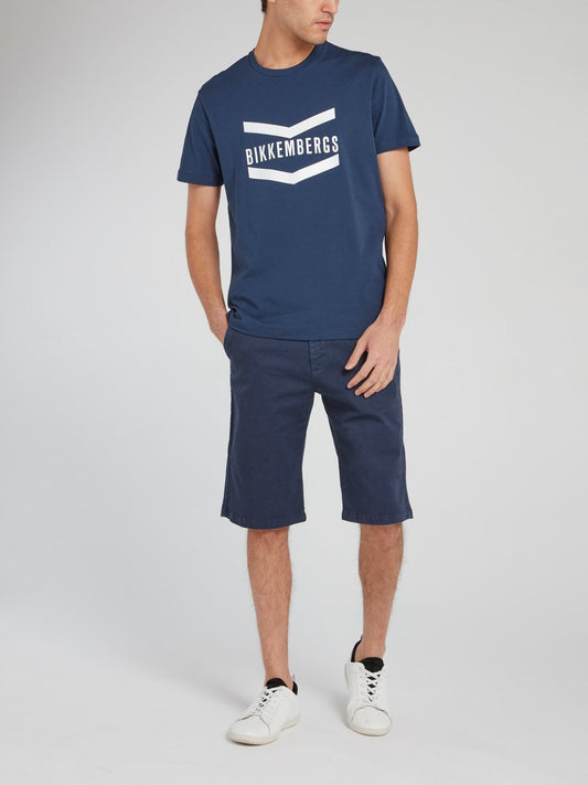 Navy Straight Fit Logo T-Shirt