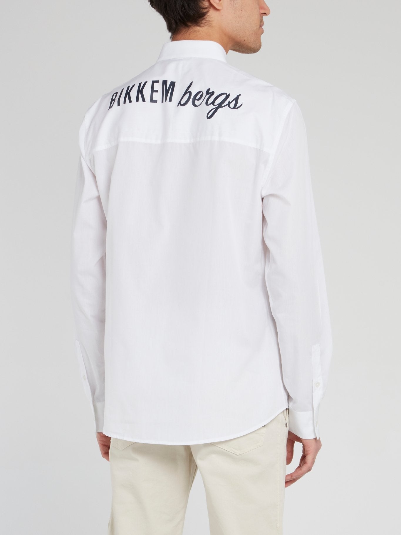 White Rear Logo Long Sleeve Shirt